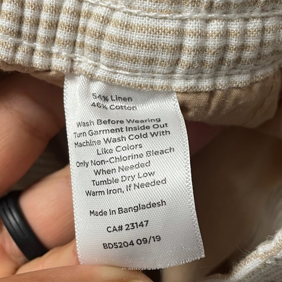 Talbots striped linen drawstring pants size 14 - Picture 4 of 7